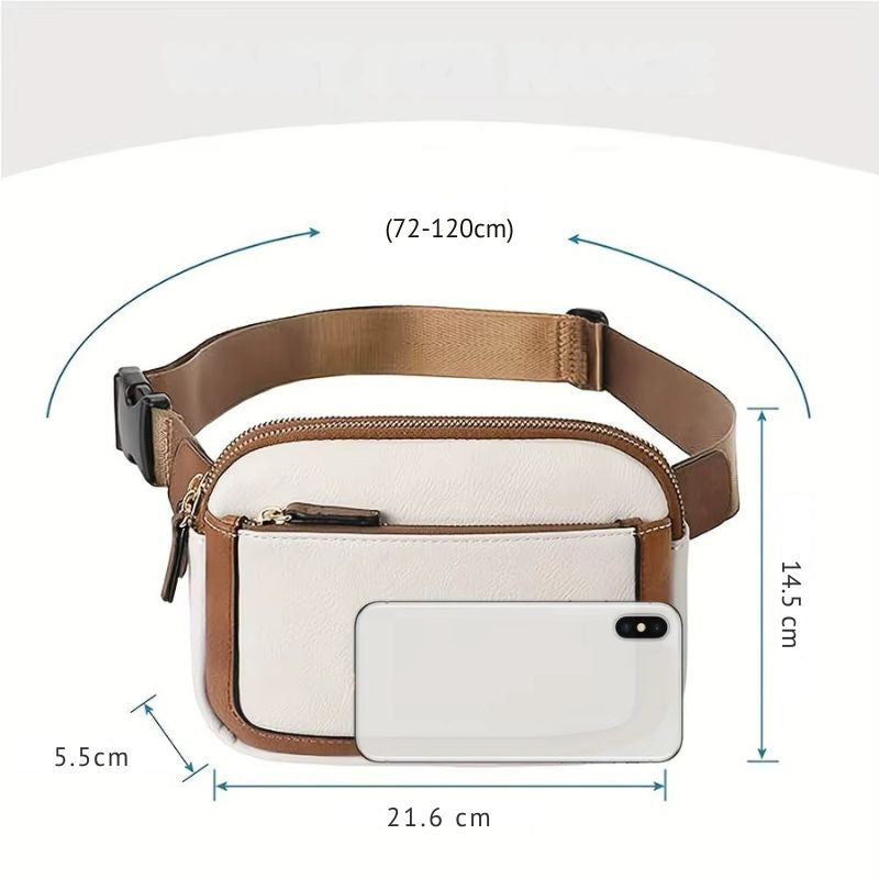 Bolsa Feminina Tipo Pochete Julia compacta, moderna e prática. Modelo transversal com alça ajustável, perfeita para o dia a dia, viagens e passeios.