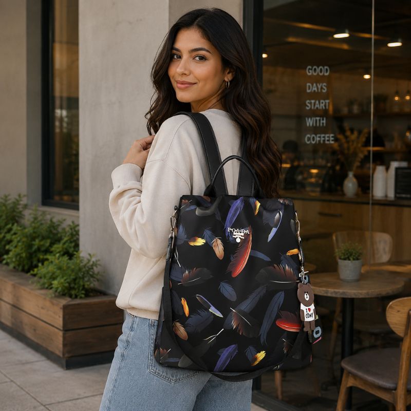 mochila feminina, mochila feminina impermeável, mochila feminina nylon, mochila feminina de nylon, mochila feminina moderna, mochila feminina estampada, mochila feminina colorida, mochila feminina floral, mochila feminina penas, mochila feminina antifurto, mochila feminina abertura traseira, mochila feminina segura, mochila feminina grande, mochila feminina espaçosa, mochila feminina para trabalho, mochila feminina para faculdade, mochila feminina para viagem, mochila feminina elegante, mochila feminina cas